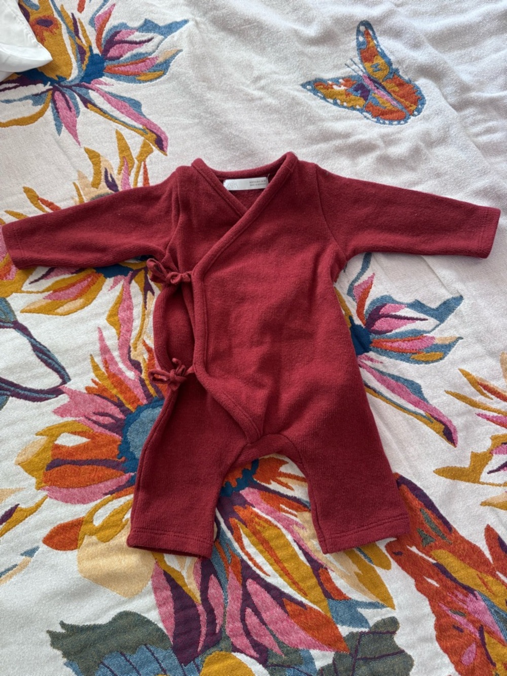 Zara Deep Red Wrap One-Piece Bodysuit